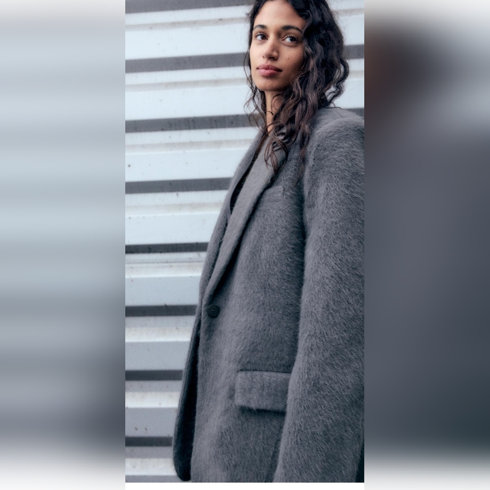 BNWT! Zara FAUX FUR SOFT OVERSIZED STRAIGHT CUT BLAZER